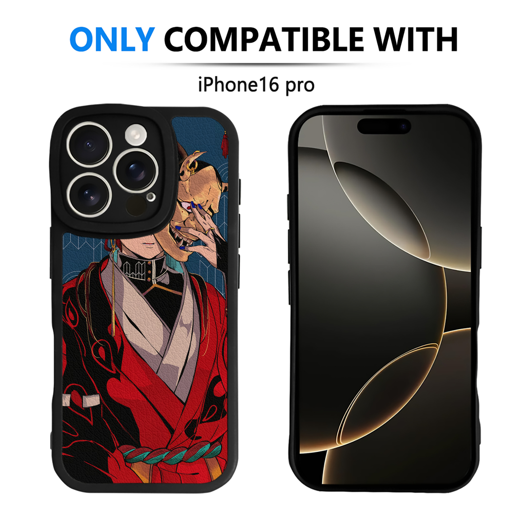 （画像用） 鬼滅の刃（きめつのやいば）竈門 炭治郎／かまど たんじろう Kamado Tanjirou 【iPhone 16シリーズ対応】シリコンスマホケース（レザー調） 材質：シリコン